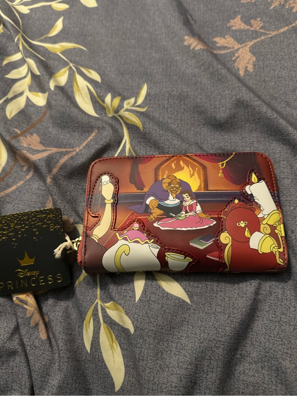 Loungefly Beauty and the Beast Burgundy Zip Wallet